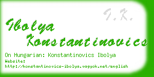 ibolya konstantinovics business card